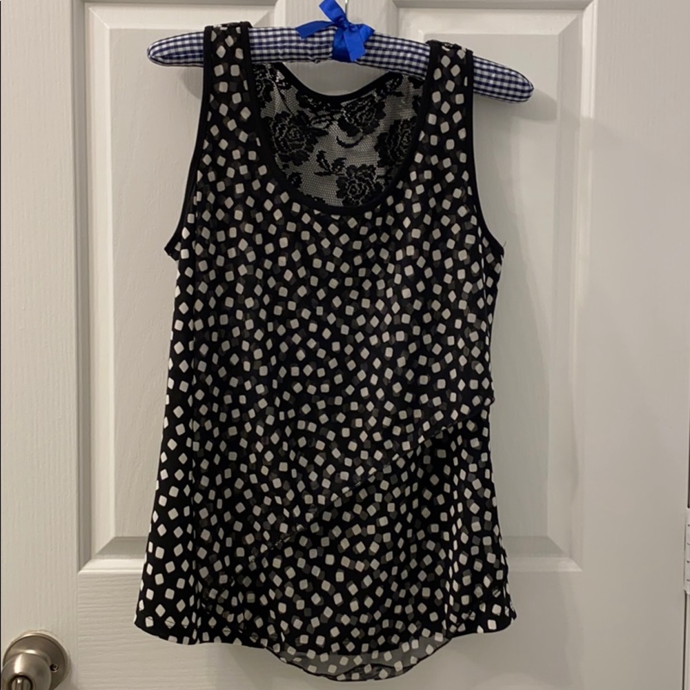 Laura Black Sleeveless Top with lace